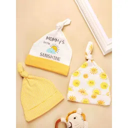 KICKS & CRAWL Kids Pack of 3 Cotton Beanie-picture-33