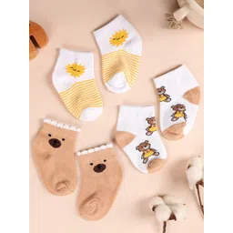 KICKS & CRAWL Kids Pack Of 3 Patterned Ankle-Length Cotton Socks-picture-36