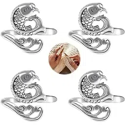 KickZu 4Pcs Crochet Rings Crochet Tension Rings for Finger Crocheting Knitting Adjustable Yarn Guide Rings Crochet Accessories DIY Craft, Knitting Needles Fish Ring, Crochet Kit for Beginners Adult-picture-31