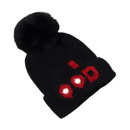 Kid-O-World Woollen Ood Knitted Bobble Cap - Black-picture-19