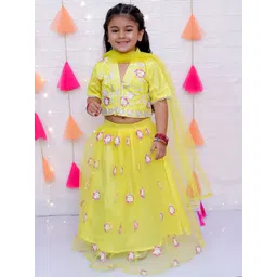 KID1 Girls Embroidered Sequinned Ready to Wear Lehenga & Blouse With Dupatta-picture-35