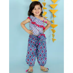 KID1 Girls Printed Pure Cotton Top with Harem Pants & Bag-picture-30