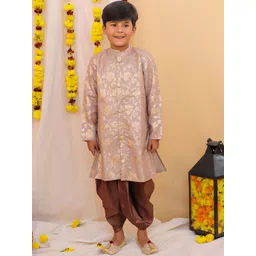 KID1 Printed Pure Silk Sherwani Set-picture-26