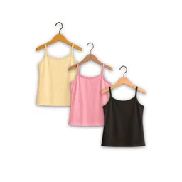 KIDAROO Pack Of 3 Girls Cotton Camisoles-picture-21