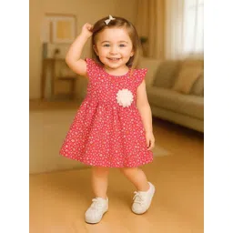 Kidbea Girls Floral Printed Organic Cotton Casual Frock-picture-14