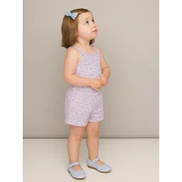 Kidbea Girls Floral Printed Sleeveless Pure Cotton Tank Top And Elastic Waist Shorts-picture-12