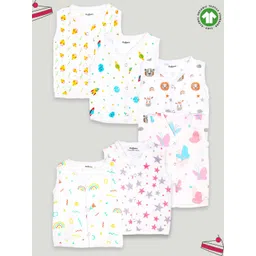 Kidbea Infants Pack Of 6 Printed Organic Cotton Jhablas-picture-42