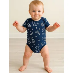Kidbea Infants Printed Pure Cotton Envelope Neck Bodysuit-picture-38