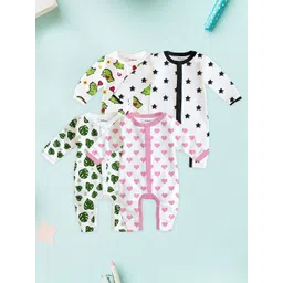Kidbea Kids Pack Of 4 Pure Organic Cotton Rompers-picture-51