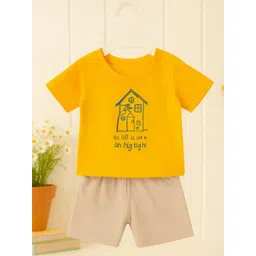 Kidbea Kids Printed Short Sleeves Pure Cotton T-shirt With Shorts-picture-16
