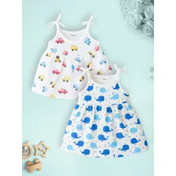 Kidbea Print Tie-Up Neck Organic Cotton A-Line Dress-picture-54