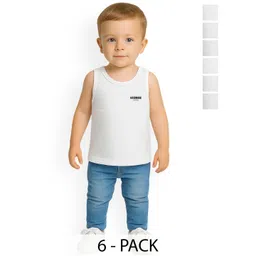 KidBee Boys Pack Of 6 Pure Cotton Basic Vests 1001-VST-445-6PC-1001-VST-445-6PC-picture-19