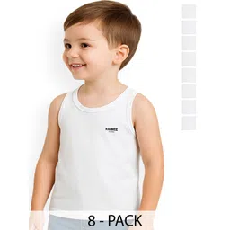 KidBee Infant Boys Pack of 8 Printed Pure Cotton Round Neck Basic Vest 1006-VST-445-8PC-picture-29
