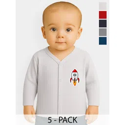 KidBee Infants Kids Pack Of 5 Printed Cotton Breathable Jhablas 1007-PL-JFS-5PC-picture-22