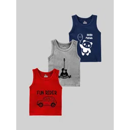 KidBee Kids Pack Of 3 Cotton Innerwear Vests-picture-31