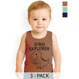 KidBee Kids Pack Of 3 Cotton Innerwear Vests-picture-33