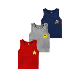 KidBee Kids Pack Of 3 Printed Basic Vests 1001-VST-423-3PC-A-VST-423-Multi-3pc-A-picture-23