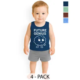 KidBee Kids Pack Of 4 Cartoon Character Printed Cotton Sleeveless T-Shirts-picture-24