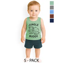 KidBee Kids Pack Of 5 Cotton Innerwear Vests-picture-42