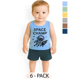 KidBee Kids Pack Of 6 Cotton Innerwear Vests-picture-17