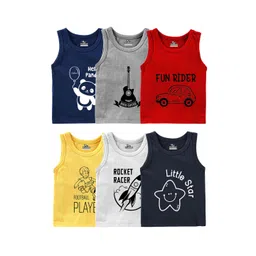 KidBee Kids Pack Of 6 Cotton Innerwear Vests-picture-20