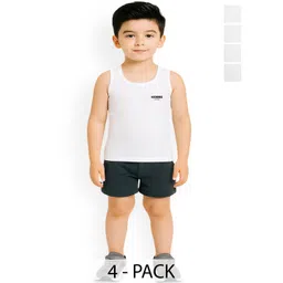 KidBee Unisex Pack Of 4 Cotton Sleeveless Innerwear Vests-picture-56