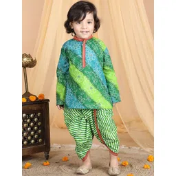kidcetra Boys Bandhani Printed Pure Cotton Kurta With Dhoti Pants-picture-56