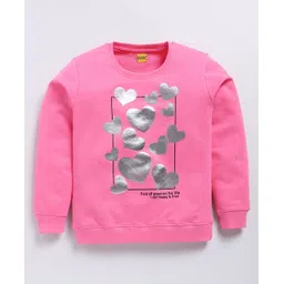 Kidcity Full Sleeves Hearts Printed Sweatshirt - Medium Pink-picture-14