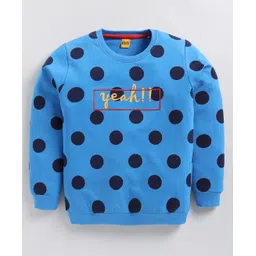 Kidcity Full Sleeves Polka Dots Printed Sweatshirt - Sulphur Blue-picture-32