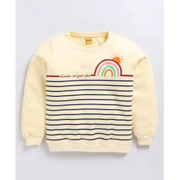 Kidcity Full Sleeves Rainbow Printed Sweatshirt - Butter-picture-22