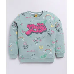 Kidcity Full Sleeves Typography Printed Sweatshirt - Olive Green-picture-17