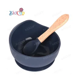 Kidcup Silicone Small Suction Bowl Set with Spoon 2 Pc Feeding Set - Blue-picture-24