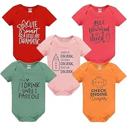 kiddeo Baby Boy's and Baby Girl's Bodysuit(pack of 5)-picture-11