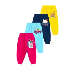 kiddify Girls Pack of 4 Cotton Printed Track Pants-picture-52