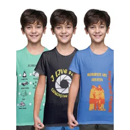 KiddoPanti Boys 3 Printed Raw Edge T-shirt-picture-58