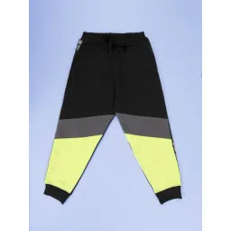 Kiddopanti Boys Black & Neon Green Trackpants-picture-24
