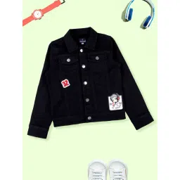 Kiddopanti Boys Black Denim Jacket-picture-22