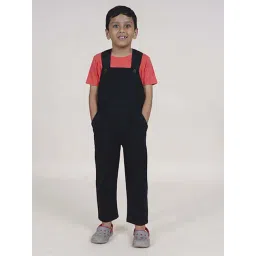 Kiddopanti Boys Black Solid Dungaree-picture-22