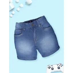Kiddopanti Boys Blue Denim Regular Fit Shorts-picture-27