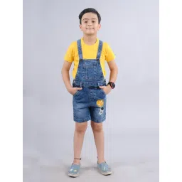 Kiddopanti Boys Blue Printed Dungaree-picture-42