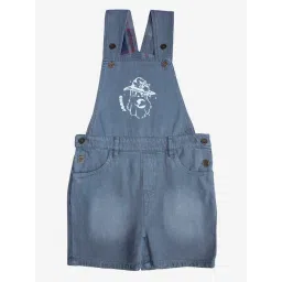Kiddopanti Boys Blue Solid Dungaree-picture-33