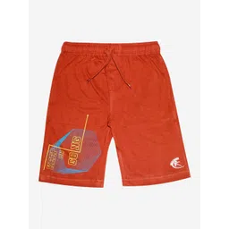 KiddoPanti Boys Brown Keep On Going Printed Pure Cotton Shorts-picture-19