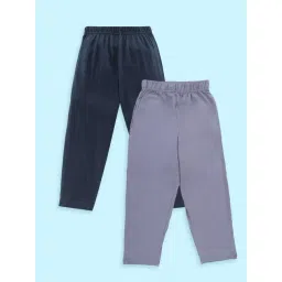 Kiddopanti Boys Charcoal Grey & Navy Blue Cotton Regular Fit Pyjamas - Pack of 2-picture-35