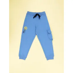 Kiddopanti Boys Dust Blue Printed Trackpants-picture-20