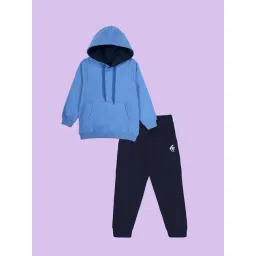 Kiddopanti Boys Dusty Blue & Navy Fleece Track Suits-picture-21