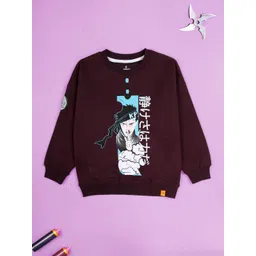 KiddoPanti Boys Graphic Printed Round Neck Full Sleeve Anime Sweatshirt-picture-26