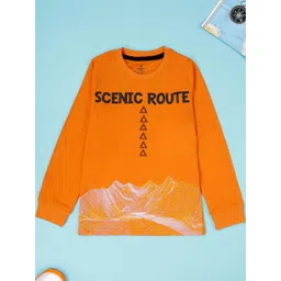 KiddoPanti Boys Graphic Printed Round Neck Regular Sleeves Pure Cotton Relaxed Fit T-shirt-picture-41