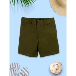 Kiddopanti Boys Green Cotton Solid Shorts-picture-15