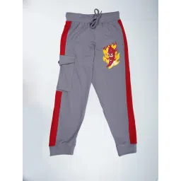 Kiddopanti Boys Grey Printed Trackpants-picture-28