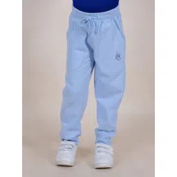 Kiddopanti Boys Light Blue Solid Trackpants-picture-41